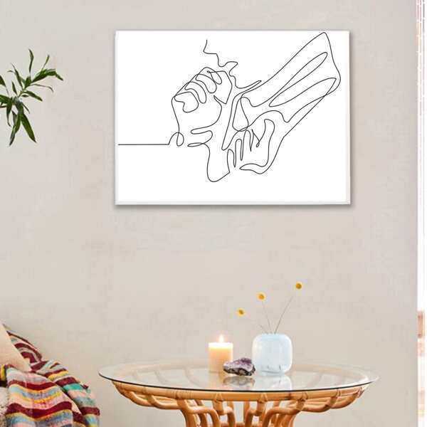 

Abstract Figure Graphic Unframed Painting, White