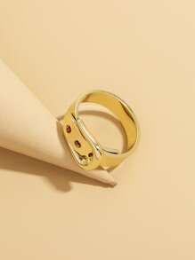 Anillo con diseño de cinturón - Amarillo Oro - Ver 3