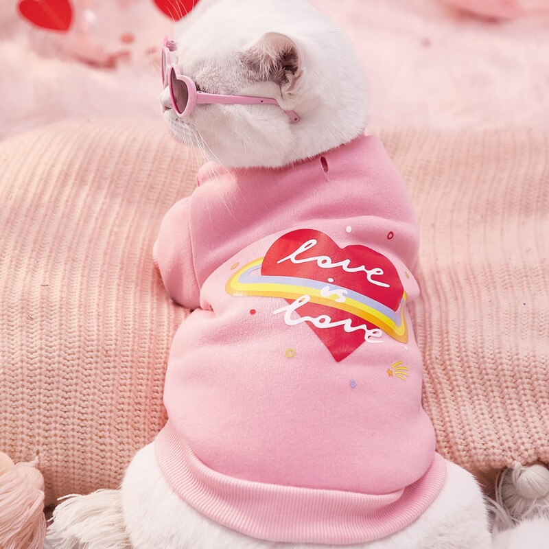 

Heart & Slogan Graphic Pet Sweatshirt, Pink