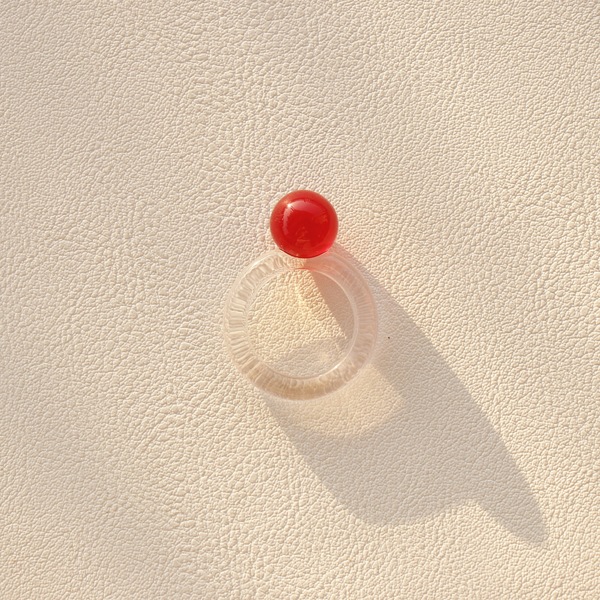 

Round Ball Decor Ring, Red