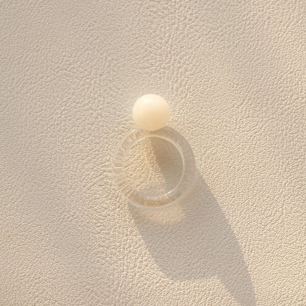 

Round Ball Decor Ring, Beige