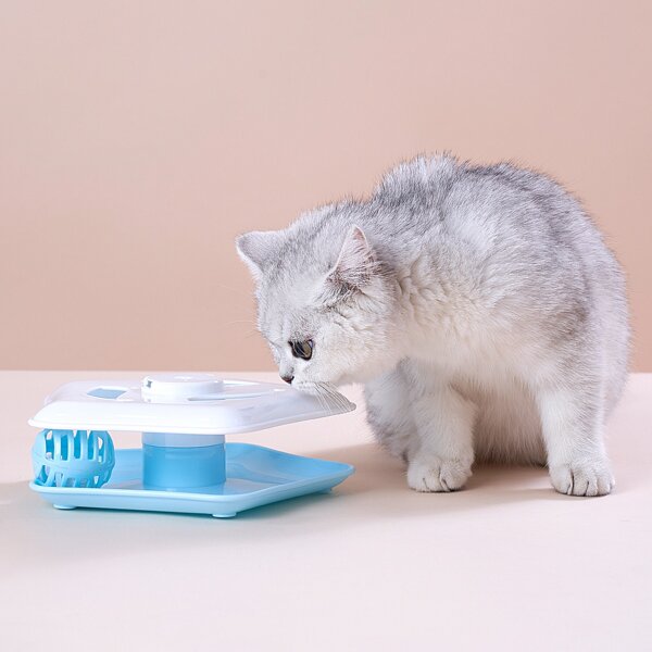 

1pc Plastic Pet DIY Training Toy, Blue and white