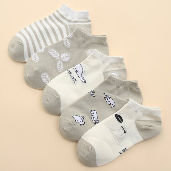 

5pairs Cartoon Graphic Ankle Socks, Multicolor