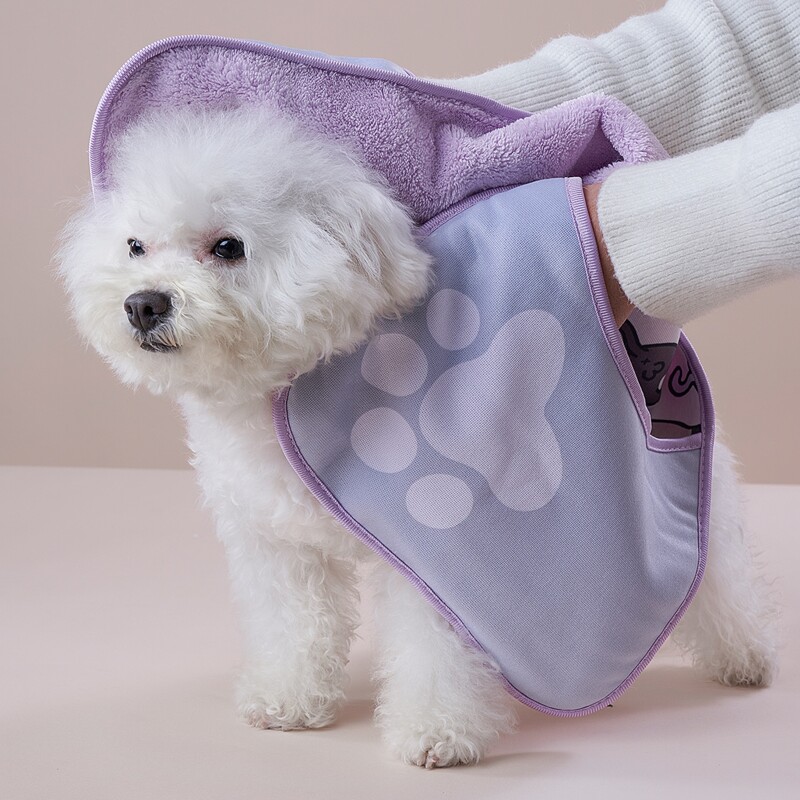

Cartoon Graphic Pet Bath Towel, Mauve purple