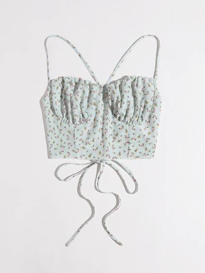 Cami de busto con fruncido floral