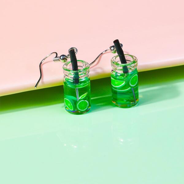 

Fruit Bottle Decor Drop Earrings, Green