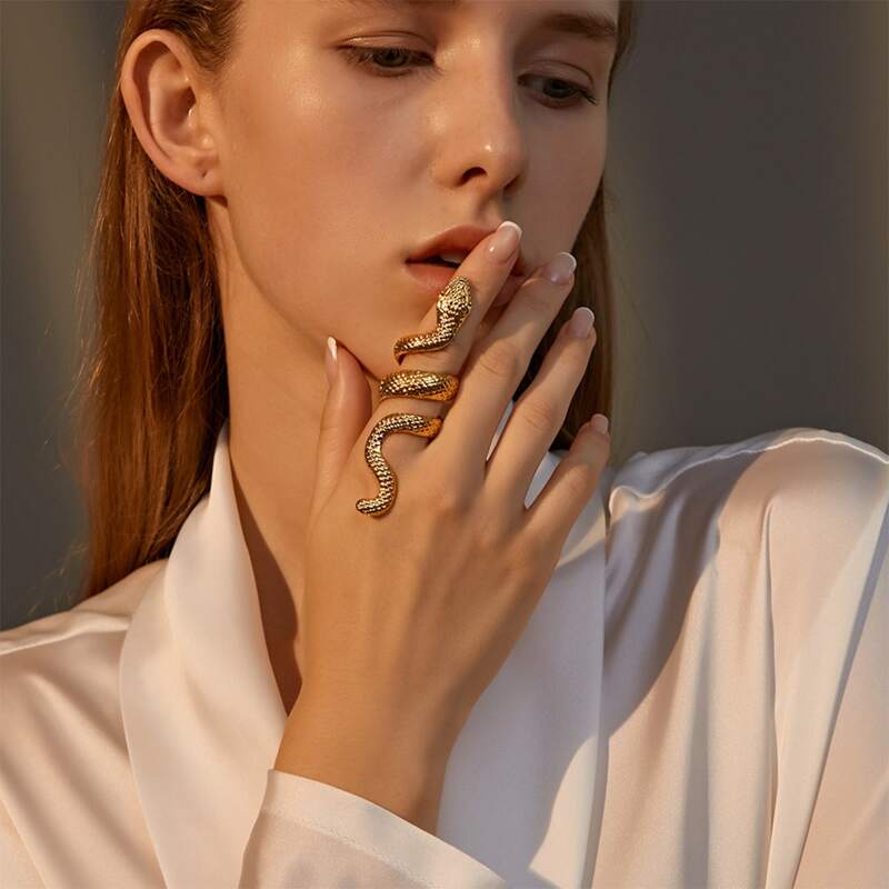 

Snake Wrap Ring, Gold
