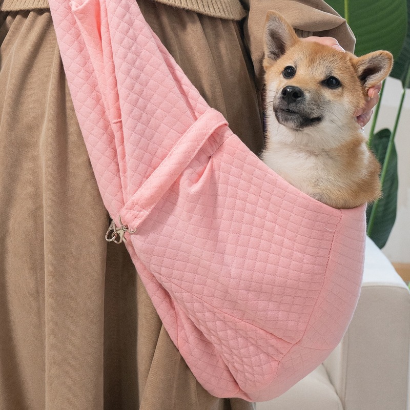 

1pc Plain Pet Sling Bag, Pink