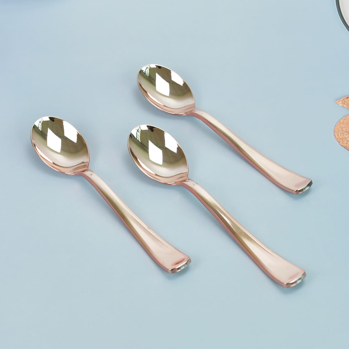 

25pcs Disposable Spoon, Rose gold