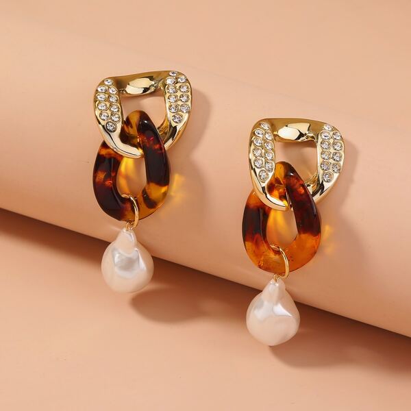 

Faux Pearl Decor Drop Earrings, Multicolor