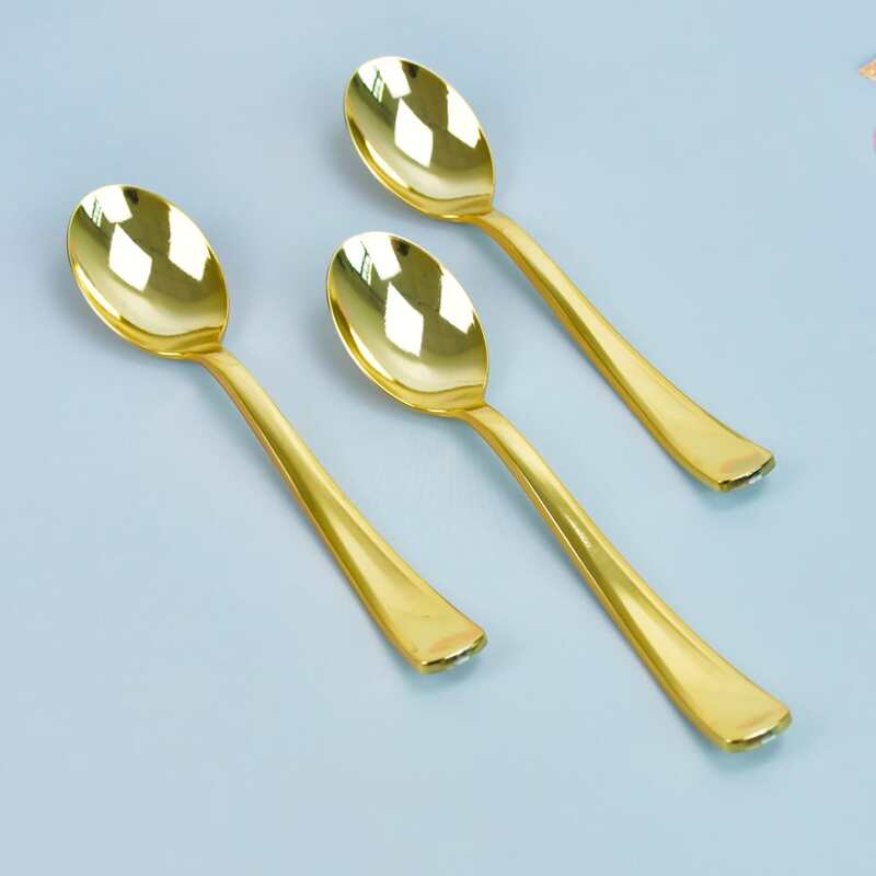 

25pcs Disposable Spoon, Gold