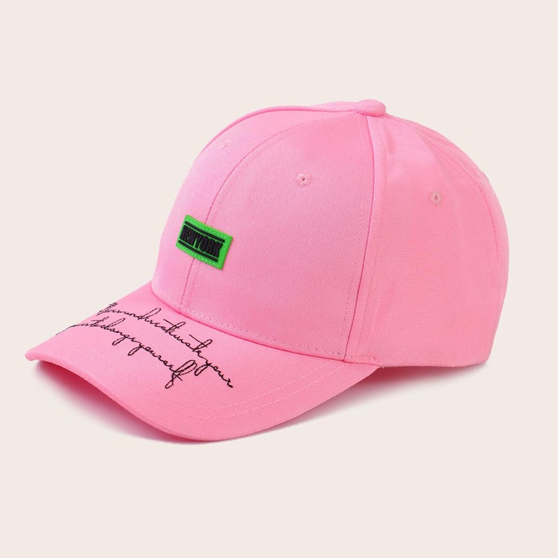 

Letter Patched Baseball Cap, Pink