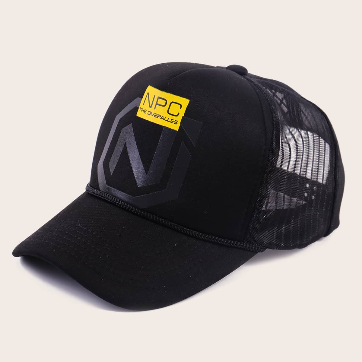 

Guys Letter Mesh Baseball Cap, Black
