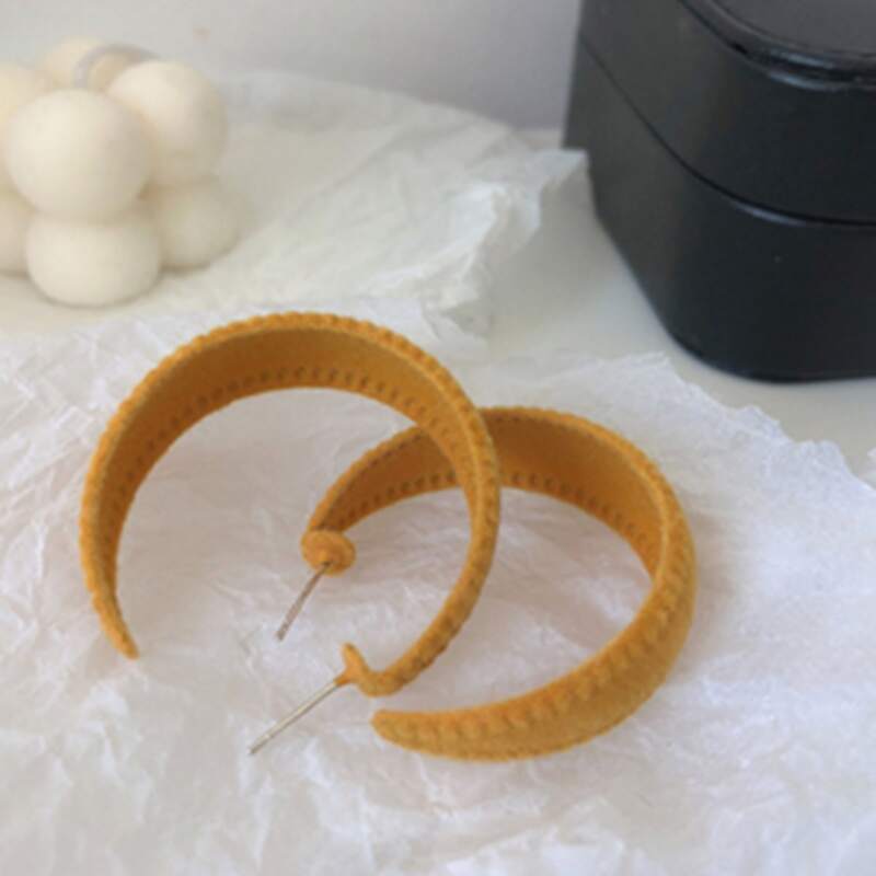 

Velvet Hoop Earrings, Yellow