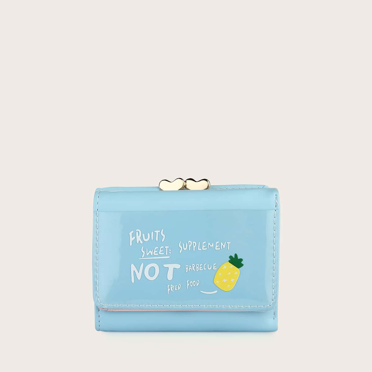 

Cartoon Pineapple Short Purse, Baby blue