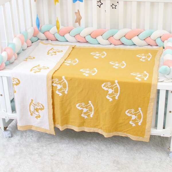 

Baby Cartoon Graphic Blanket, Yellow