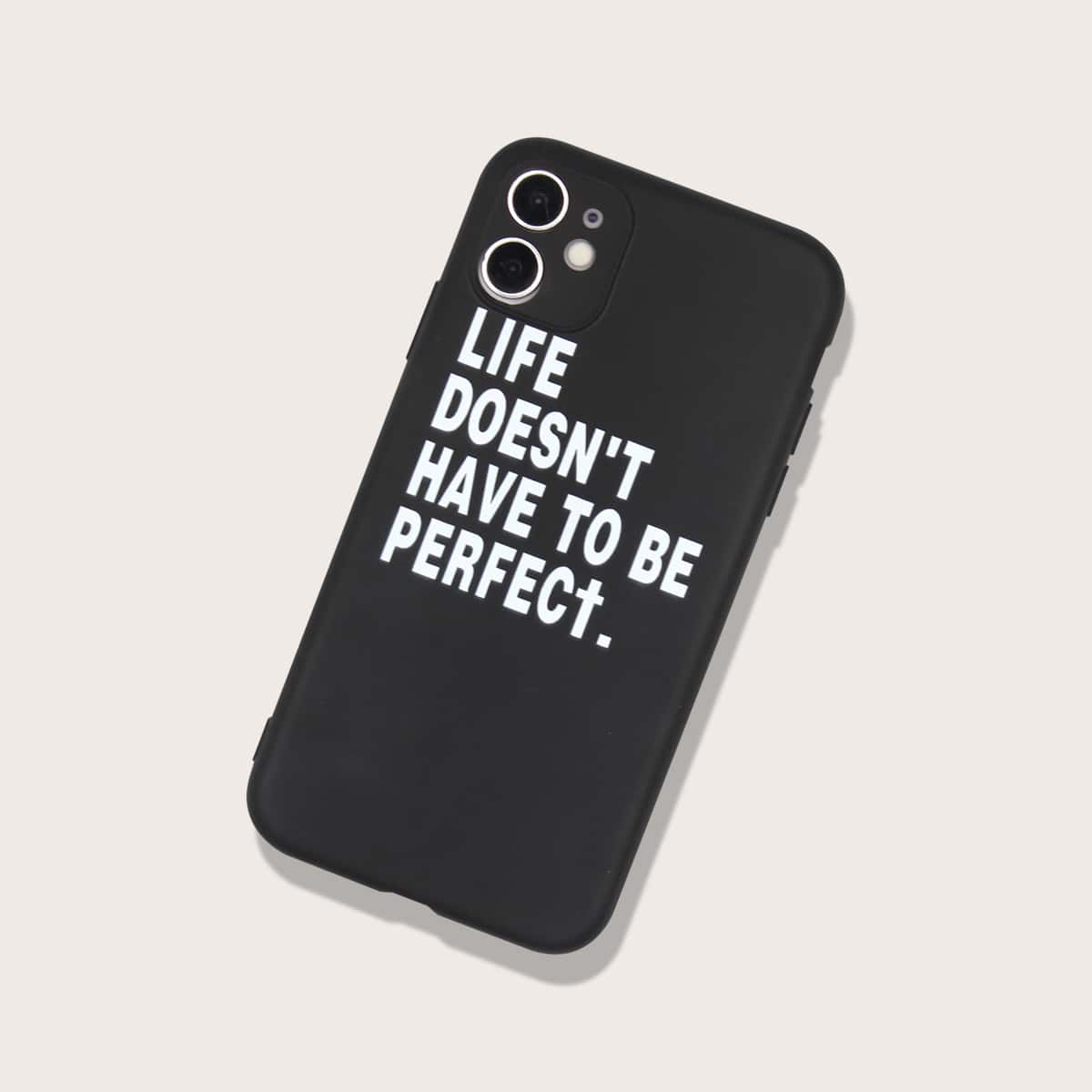

Slogan Graphic iPhone Case, Black