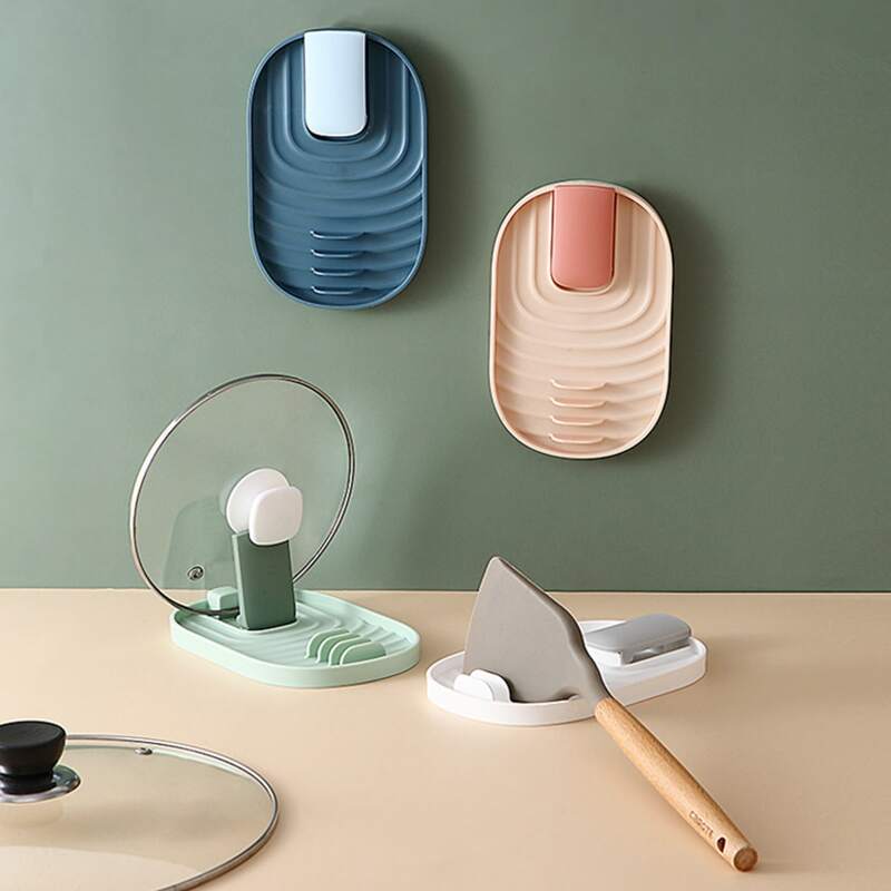 

1pc Pot Lid & Spatula Storage Rack, Multicolor