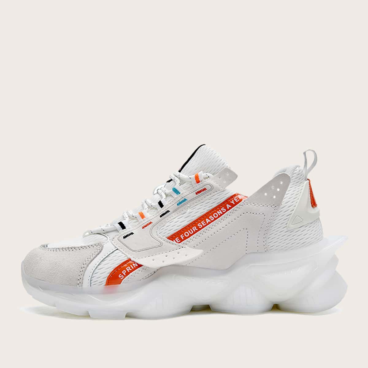 

Guys Letter Graphic Chunky Sneakers, White