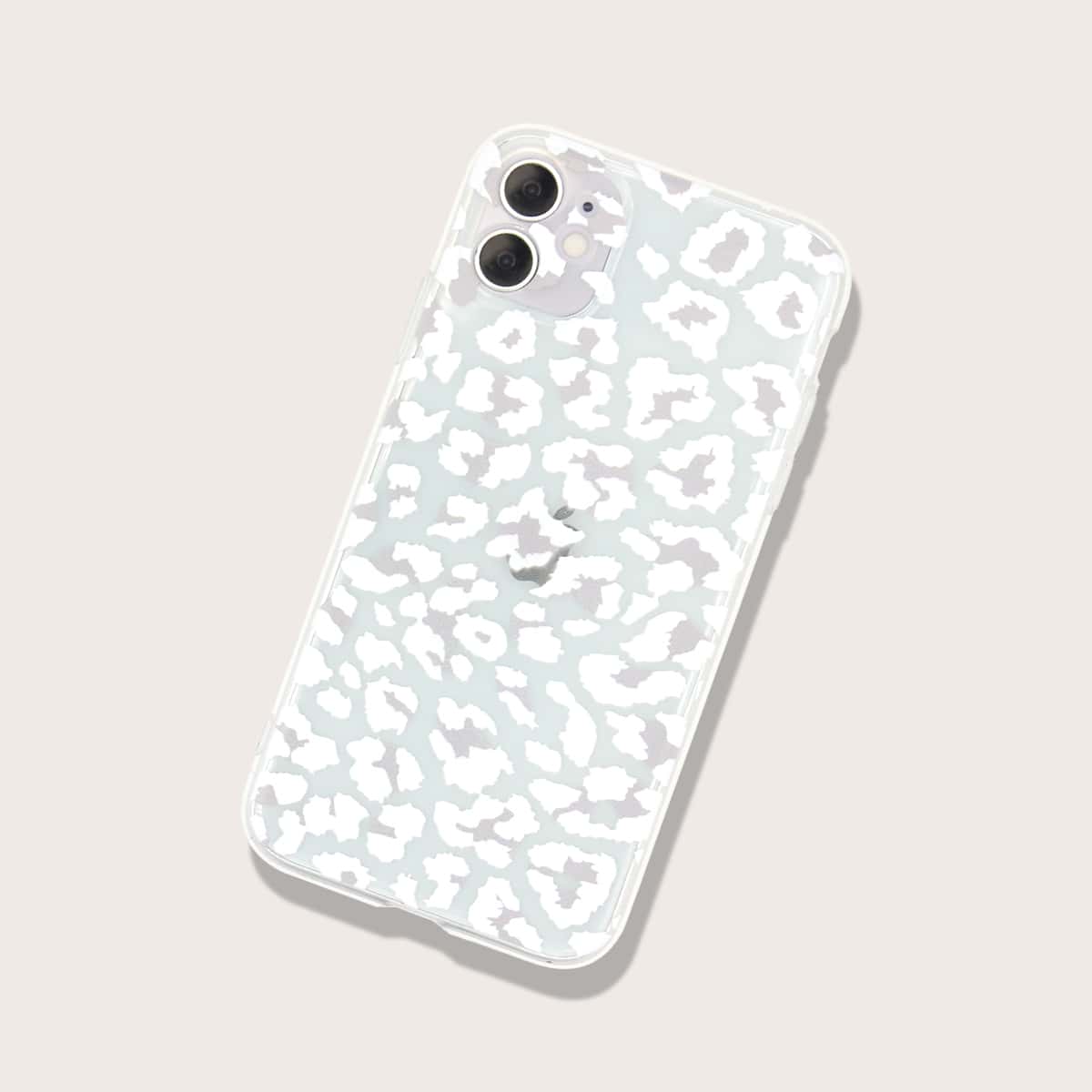 

Leopard Clear iPhone Case, White clear