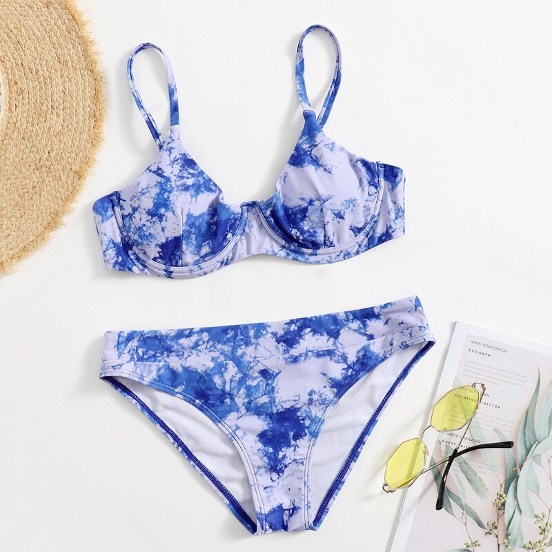 

Tie Dye Push Up Bikini Swimsuit, Multicolor