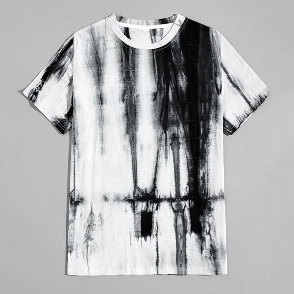 

Men Tie Dye Tee, Black and white
