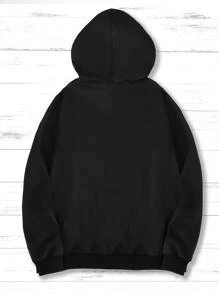 Manfinity Campus Court Sudaderas para hombre Cordón Letras Casual - Negro - Ver 2