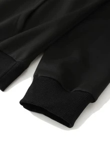 Manfinity Campus Court Sudaderas para hombre Cordón Letras Casual - Negro - Ver 4