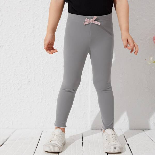 

Toddler Girls Bow Waist Leggings, Grey