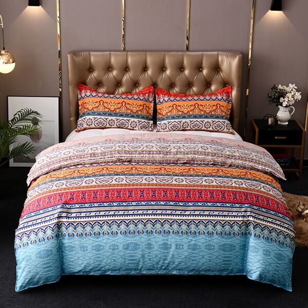 

Graphic Print Duvet Cover Set Without Filler, Multicolor