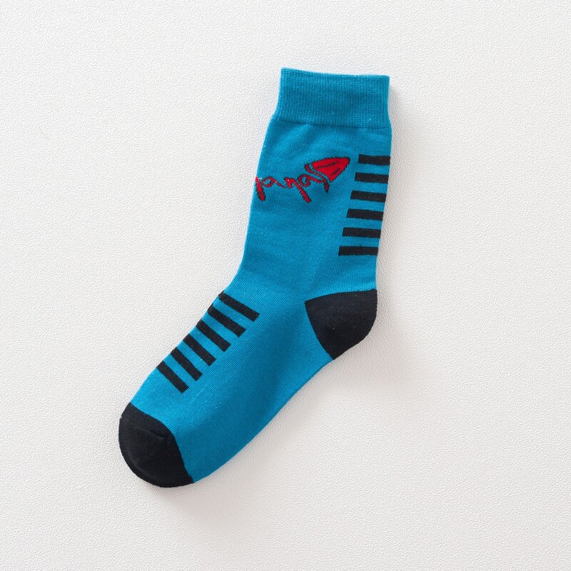 

1pair Stripe Crew Socks, Blue