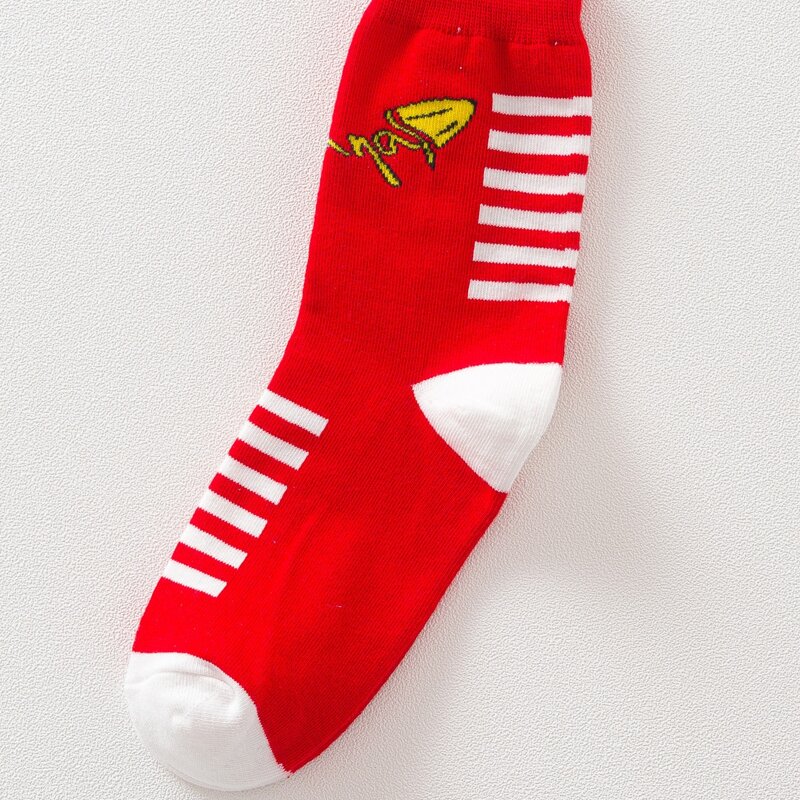 

1pair Stripe Crew Socks, Red