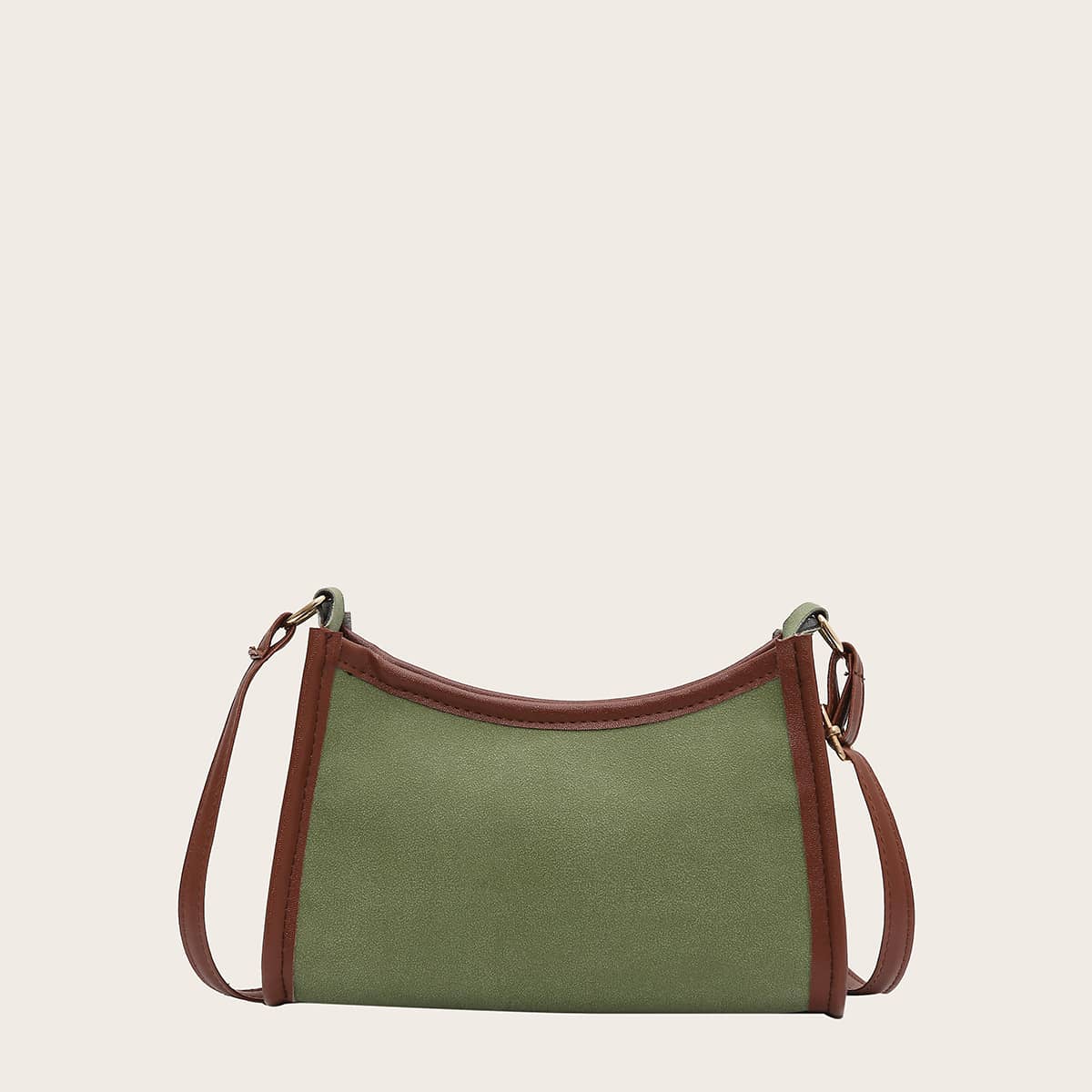 

Colorblock Contrast Binding Crossbody Bag, Green