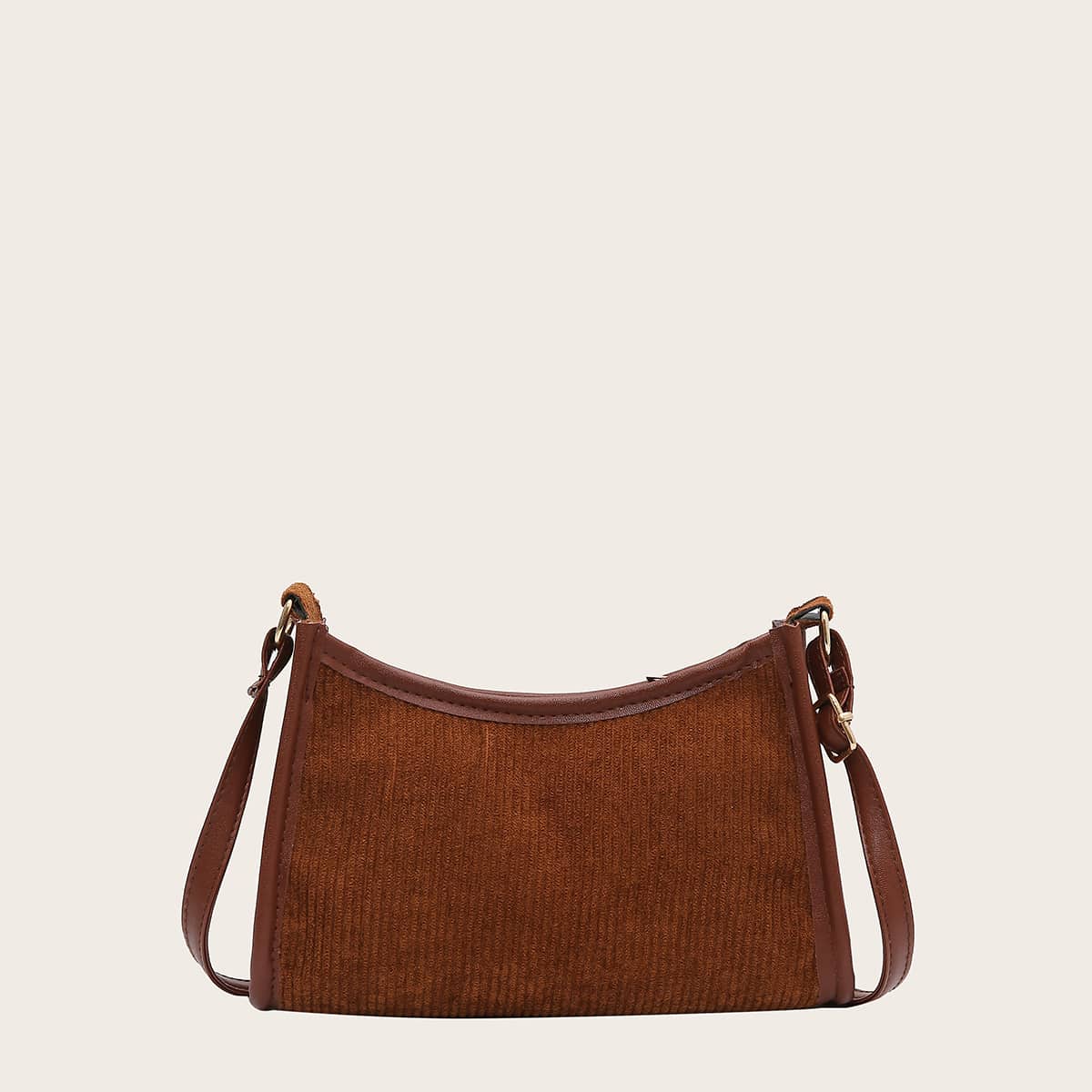 

Contrast Binding Crossbody Bag, Coffee brown