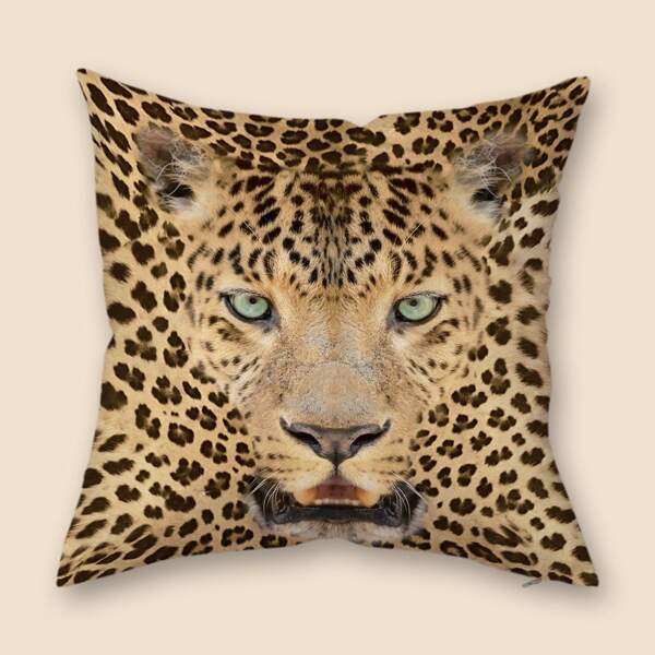 

Чехол для подушки с принтом леопарда без наполнителя, Многоцветный