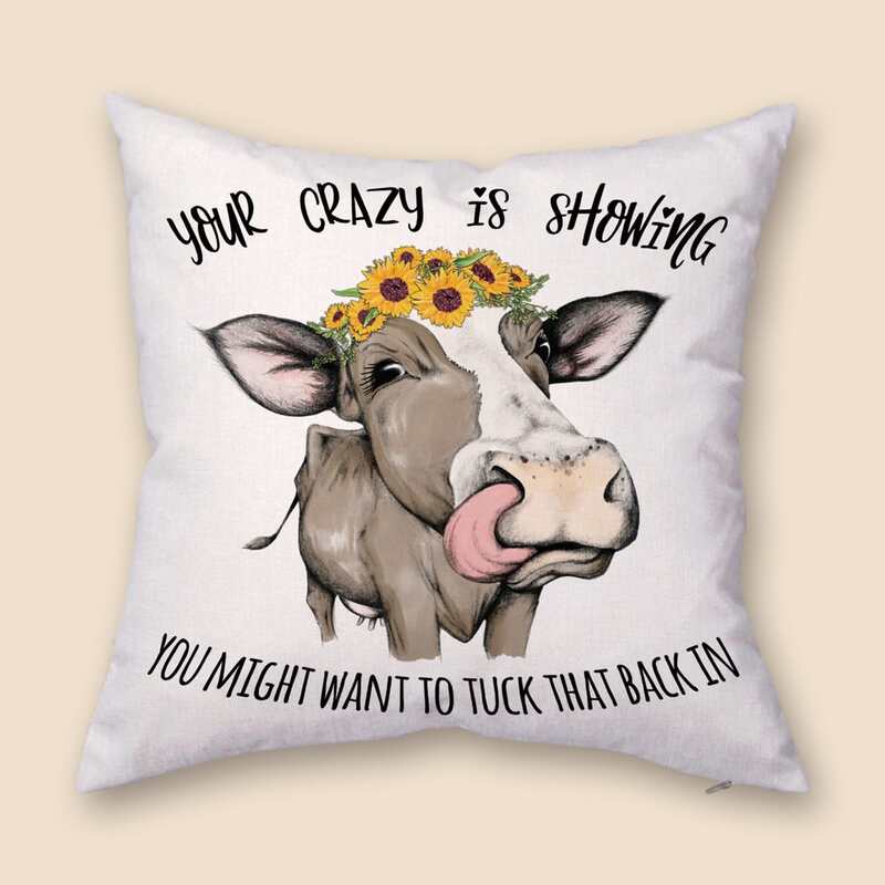 

Cow Print Cushion Cover Without Filler, Multicolor