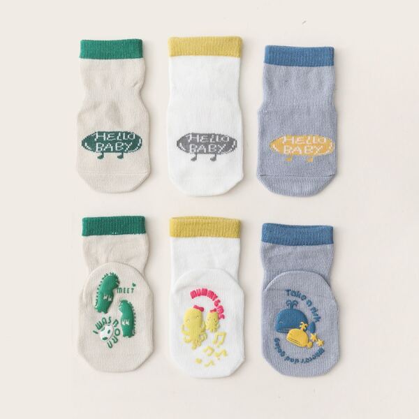 

3pairs Kids Letter Graphic Socks, Multicolor