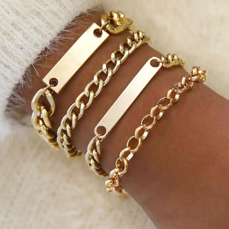

4pcs Minimalist Bracelet, Gold