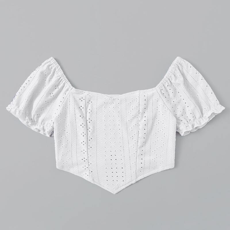 

Schiffy Asymmetrical Crop Top, White