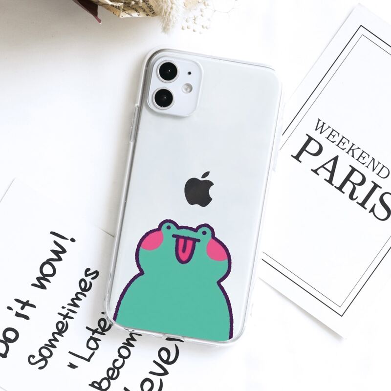 

Cartoon Frog iPhone Case, Clear
