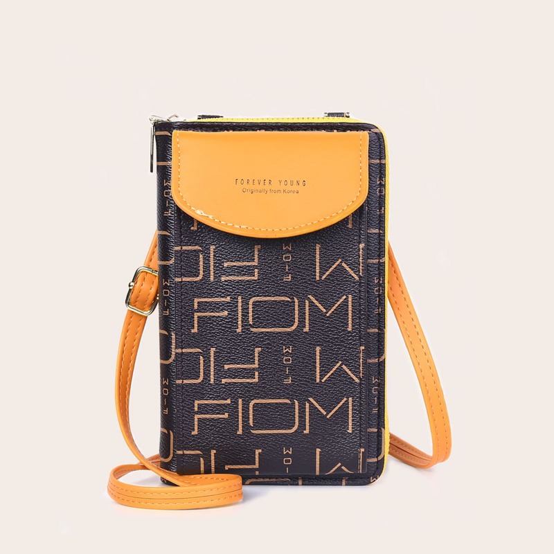 

Letter Graphic Crossbody Phone Bag, Yellow