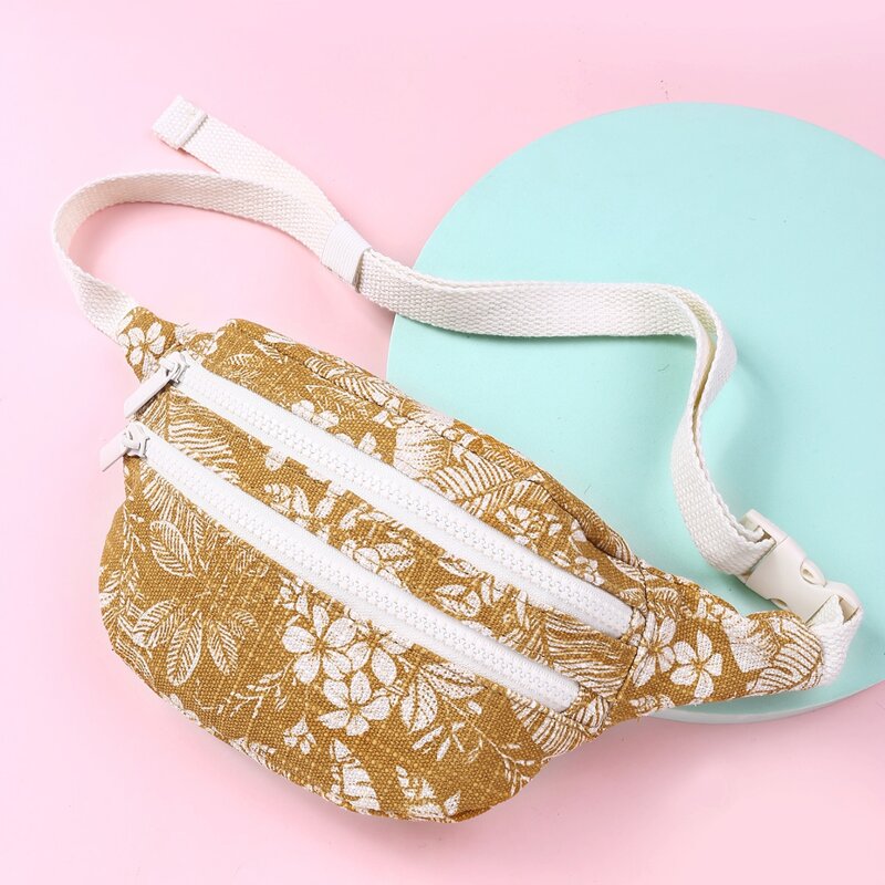 

Floral Canvas Fanny Pack, Yellow