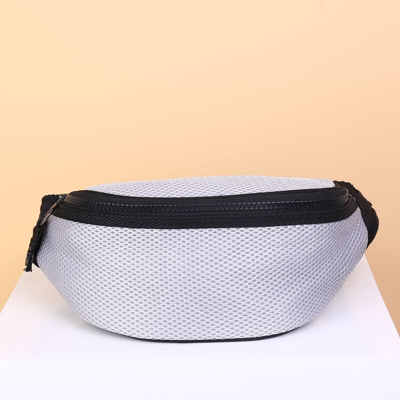 

Solid Mesh Fanny Pack, Light grey
