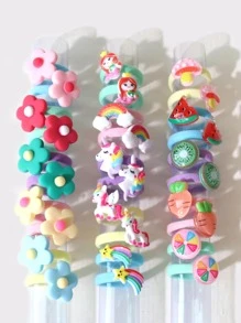 30pcs Girls Cartoon Hair Tie