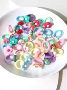 30pcs Girls Cartoon Hair Tie