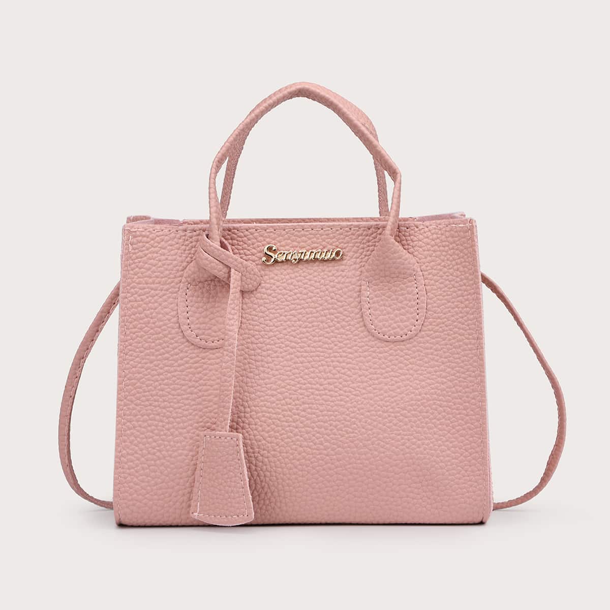 

Solid Satchel Bag, Baby pink