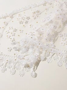 Pañuelo transparente con estampado de flor - Blanco - Ver 3