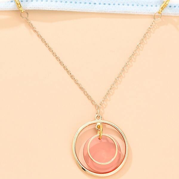 

Circle Decor Face Mask Chain, Gold