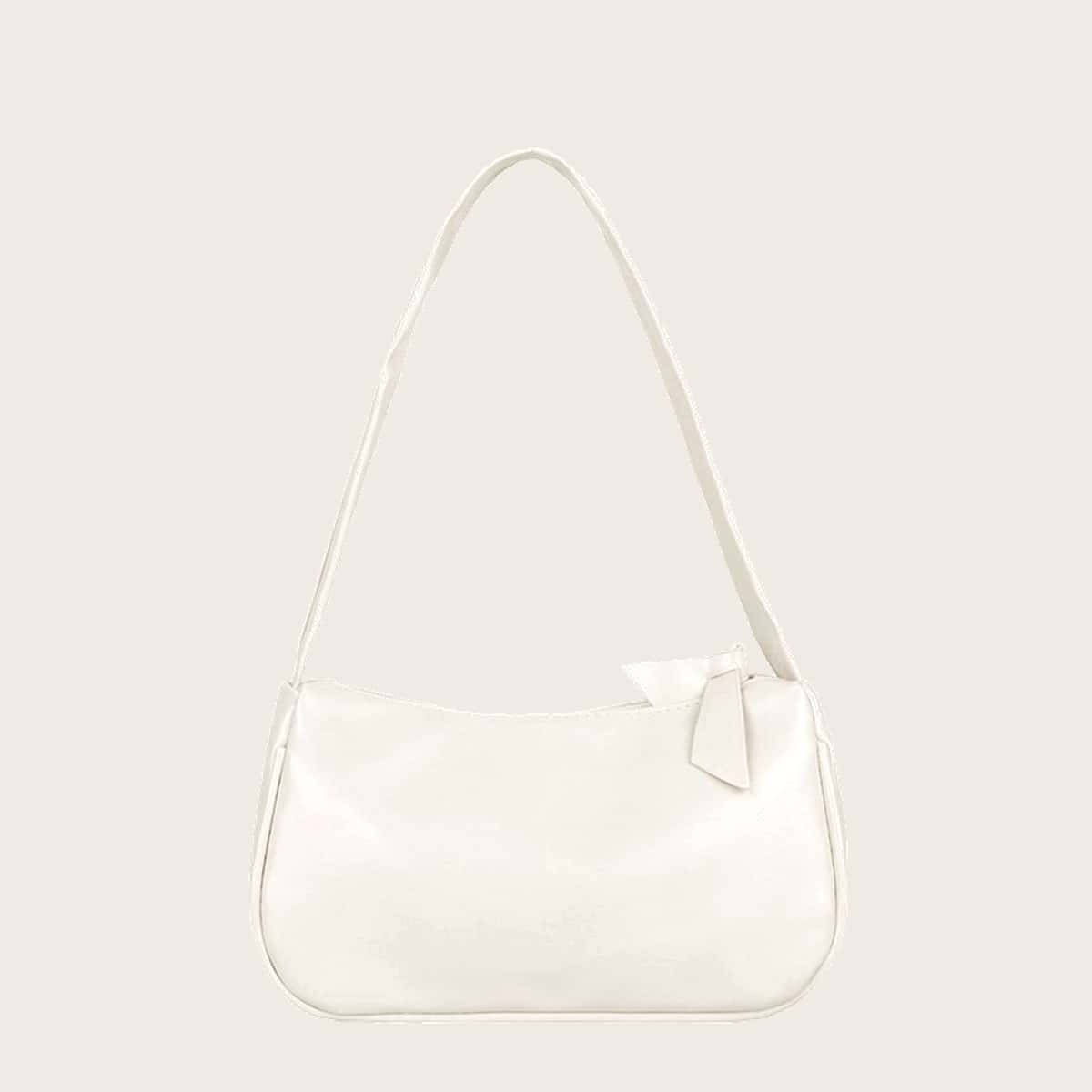 

Solid Baguette Bag, White