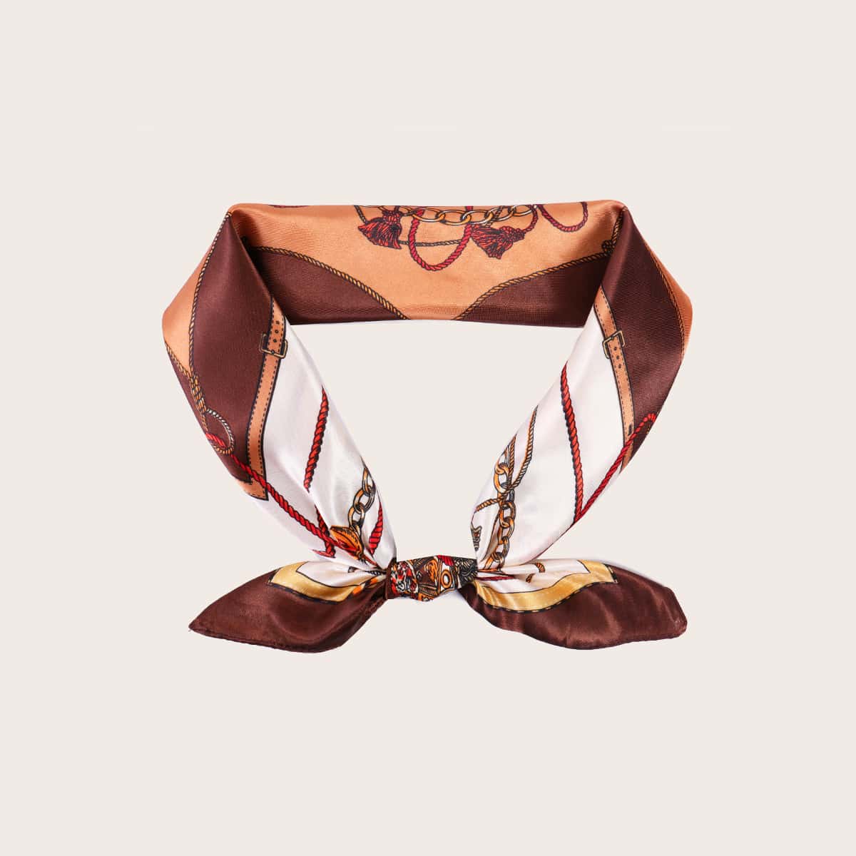 

Chain & Tassel Print Bandana, Multicolor